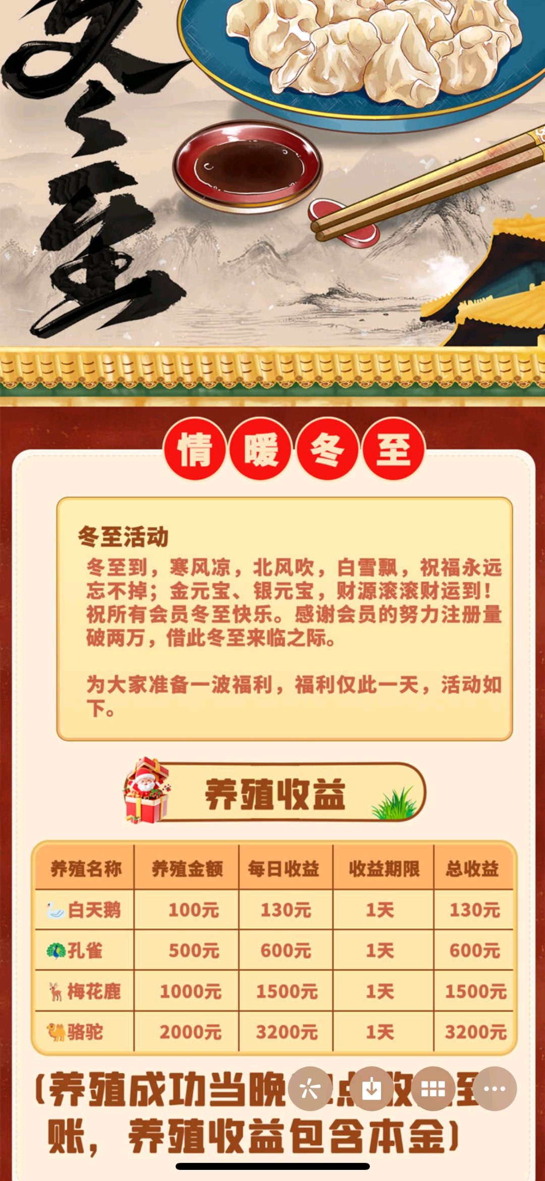 《梦想农场》冬至活动快冲！仅此一次，数量有限，错过再等一年！！！-首码项目网-创业网-全球领先的创业项目网站-淘灵感首码网