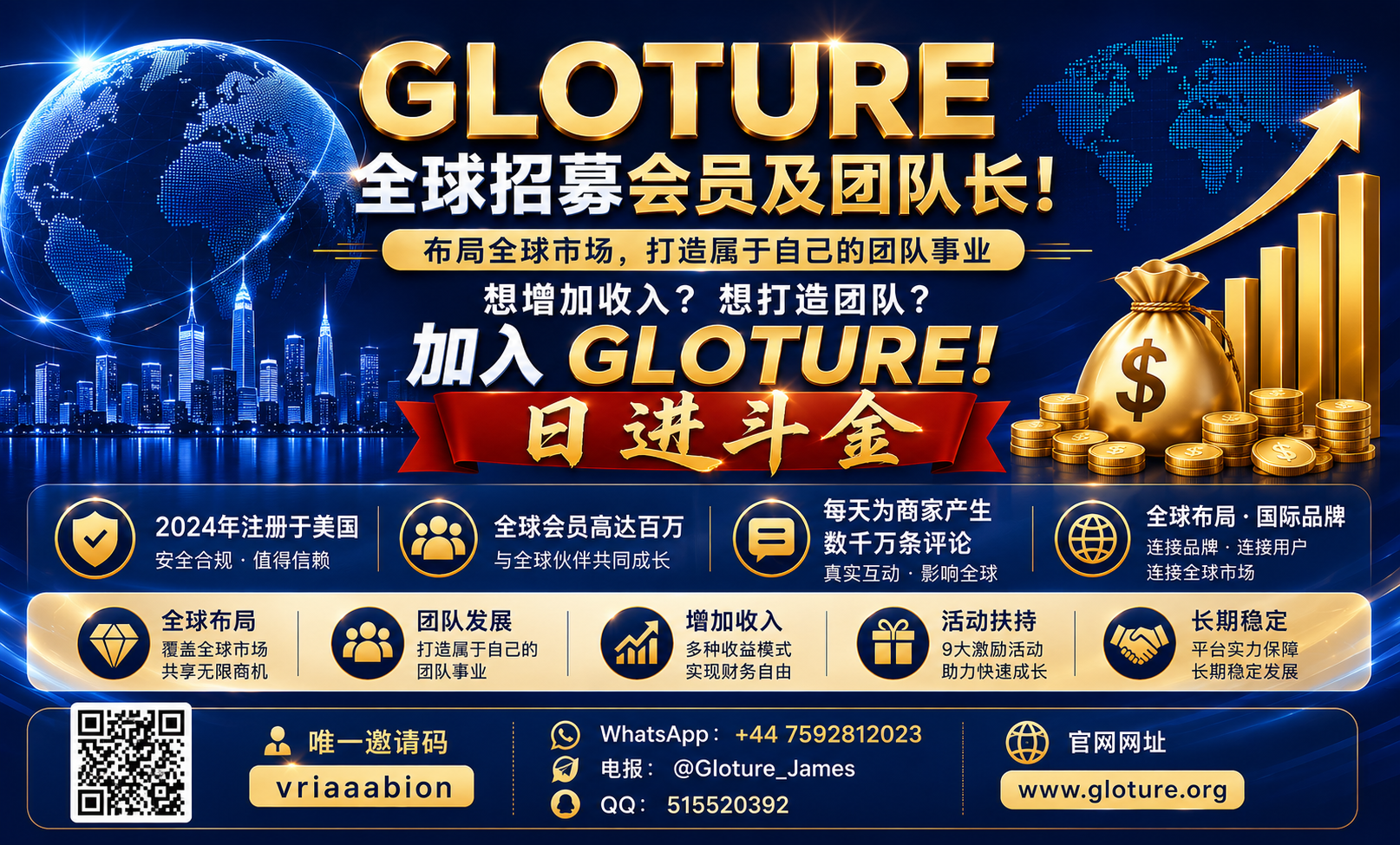 GLOTURE 全球品牌互动新风口，把握数字经济发展机遇，共享全球市场红利！-首码项目网-创业网-全球领先的创业项目网站-淘灵感首码网