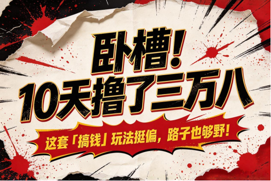 卧槽！10天撸了三万八，这套「搞钱」玩法挺偏，路子也够野！-首码项目网-创业网-全球领先的创业项目网站-淘灵感首码网